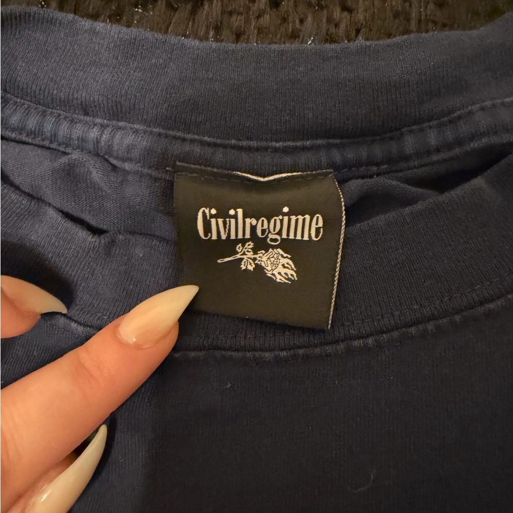 Civil Regime Graphic T Shirt Navy Blue XXL - Picture 3 of 5
